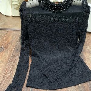 Black lace blouse